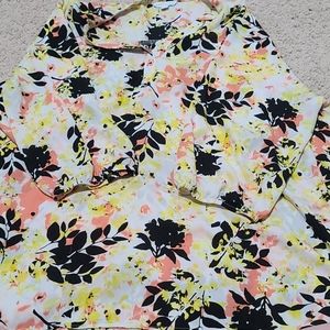 3x Boutique Polyester Yellow Leaf Tunic